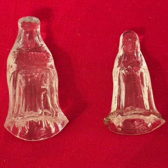 Miniature Glass Nativity Set 5 Pieces Mary Joseph Jesus Kings 4” tall - Picture 2 of 4
